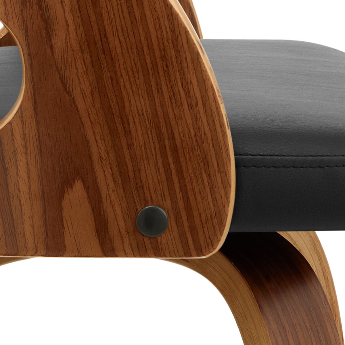Sgabello Ecopelle Legno - Alicia Nero