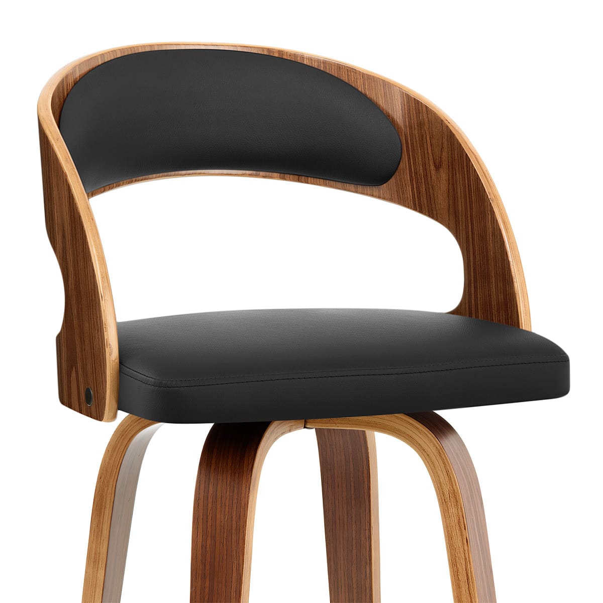 Sgabello Ecopelle Legno - Alicia Nero