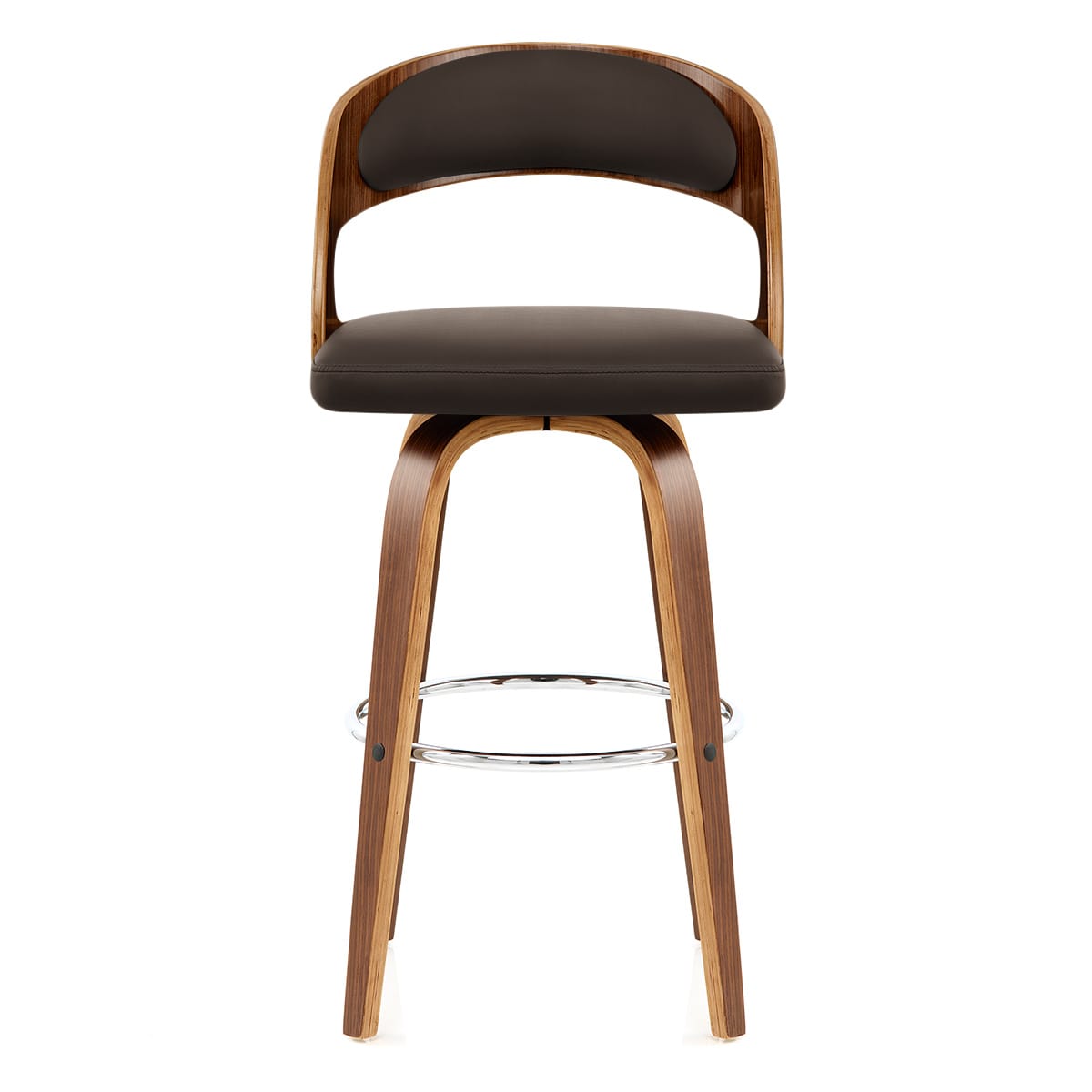 Sgabello Ecopelle Legno - Alicia Marrone