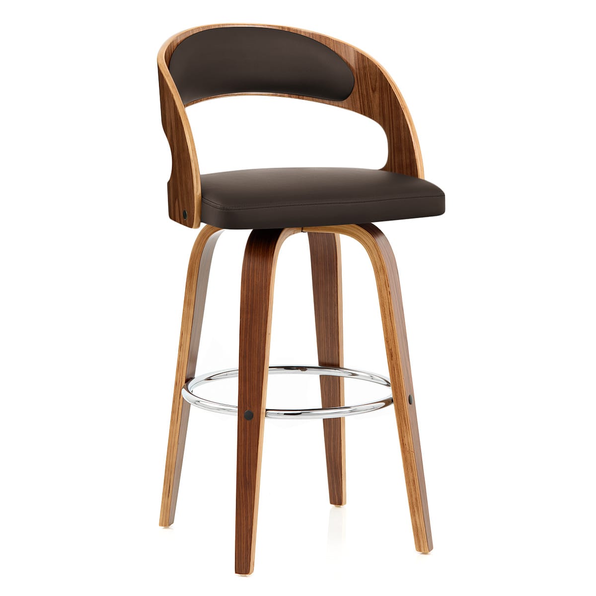 Sgabello Ecopelle Legno - Alicia Marrone
