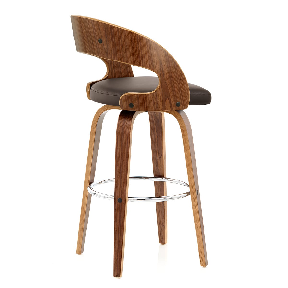 Sgabello Ecopelle Legno - Alicia Marrone