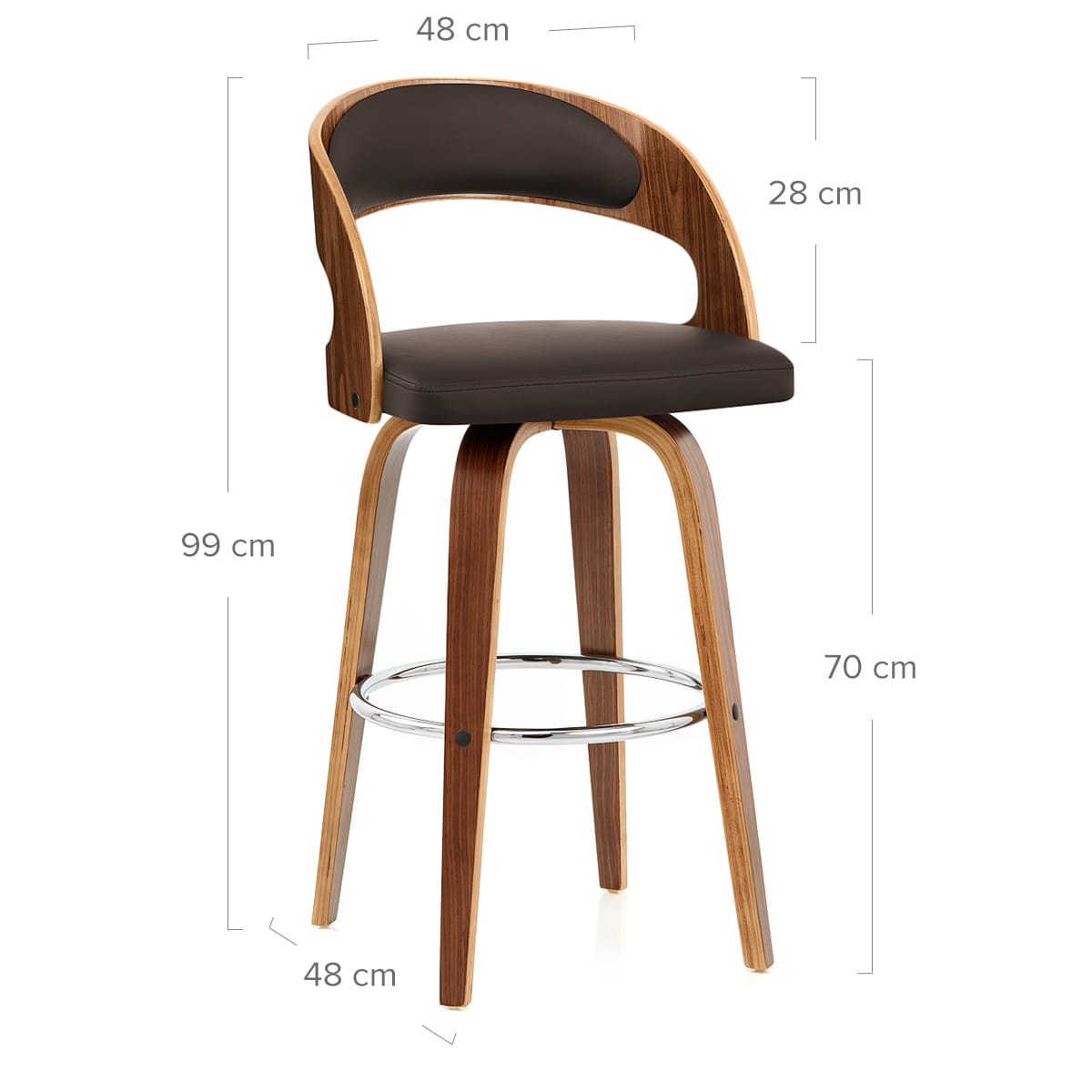 Sgabello Ecopelle Legno - Alicia Marrone