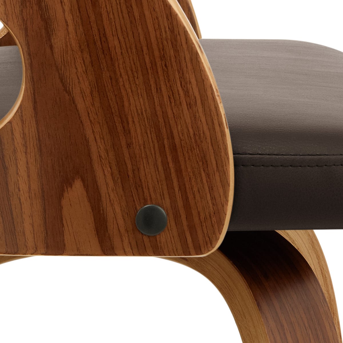 Sgabello Ecopelle Legno - Alicia Marrone