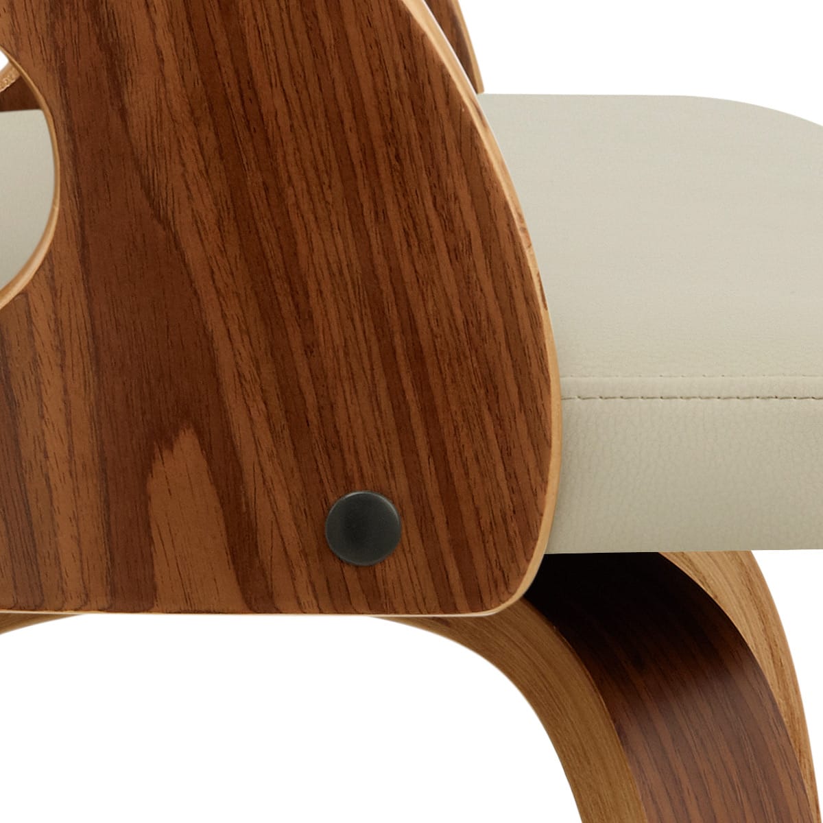 Sgabello Ecopelle Legno - Alicia Crema