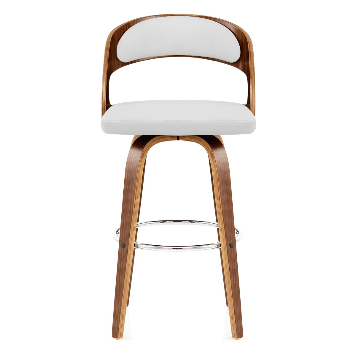 Sgabello Ecopelle Legno - Alicia Bianco
