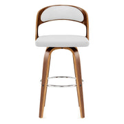 Sgabello Ecopelle Legno - Alicia Bianco