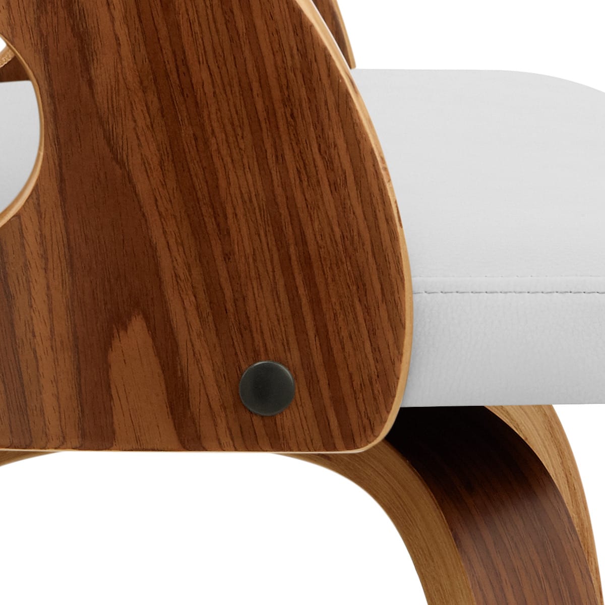 Sgabello Ecopelle Legno - Alicia Bianco