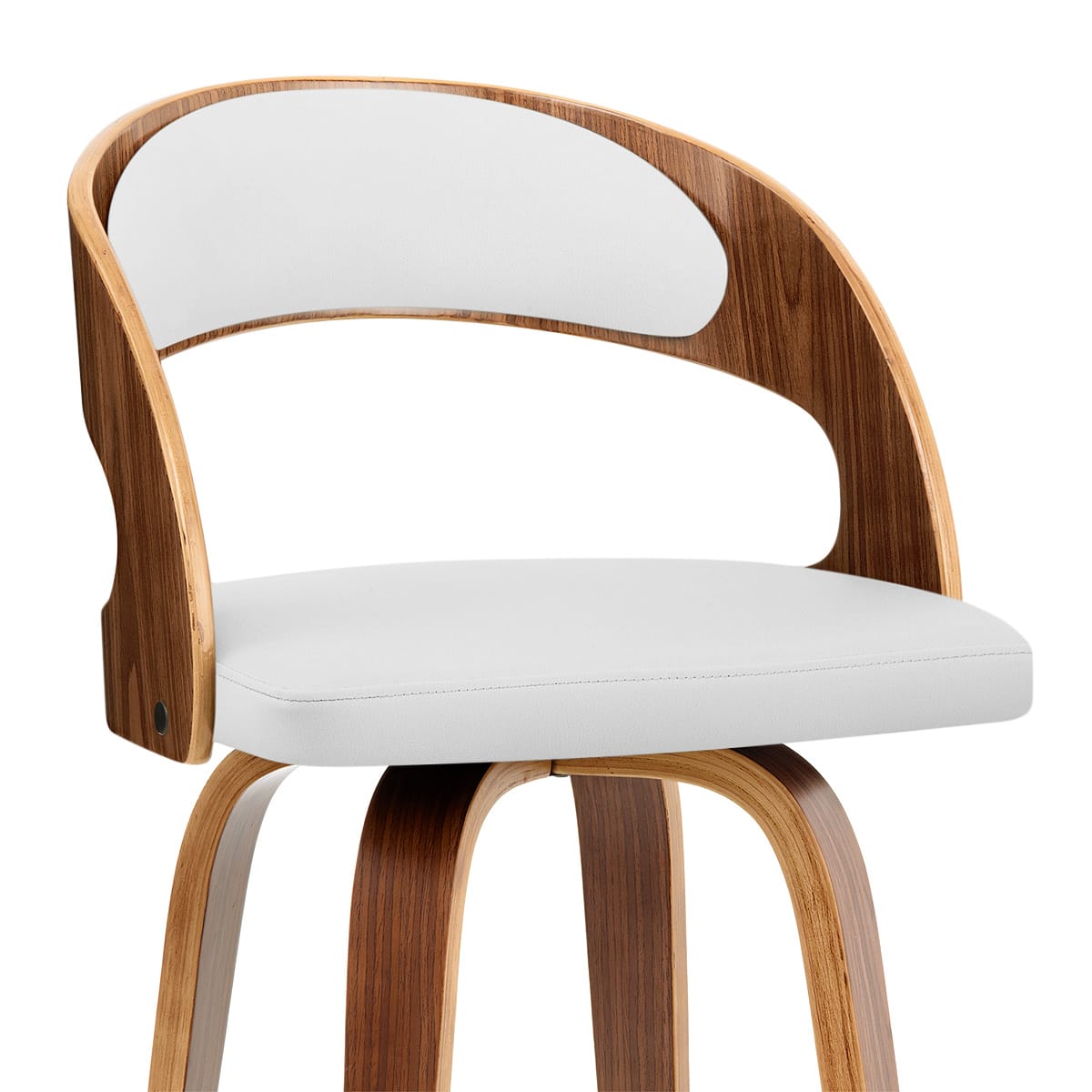 Sgabello Ecopelle Legno - Alicia Bianco