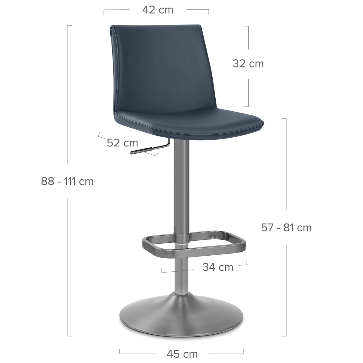 Sgabello Ecopelle - Alto Blu
