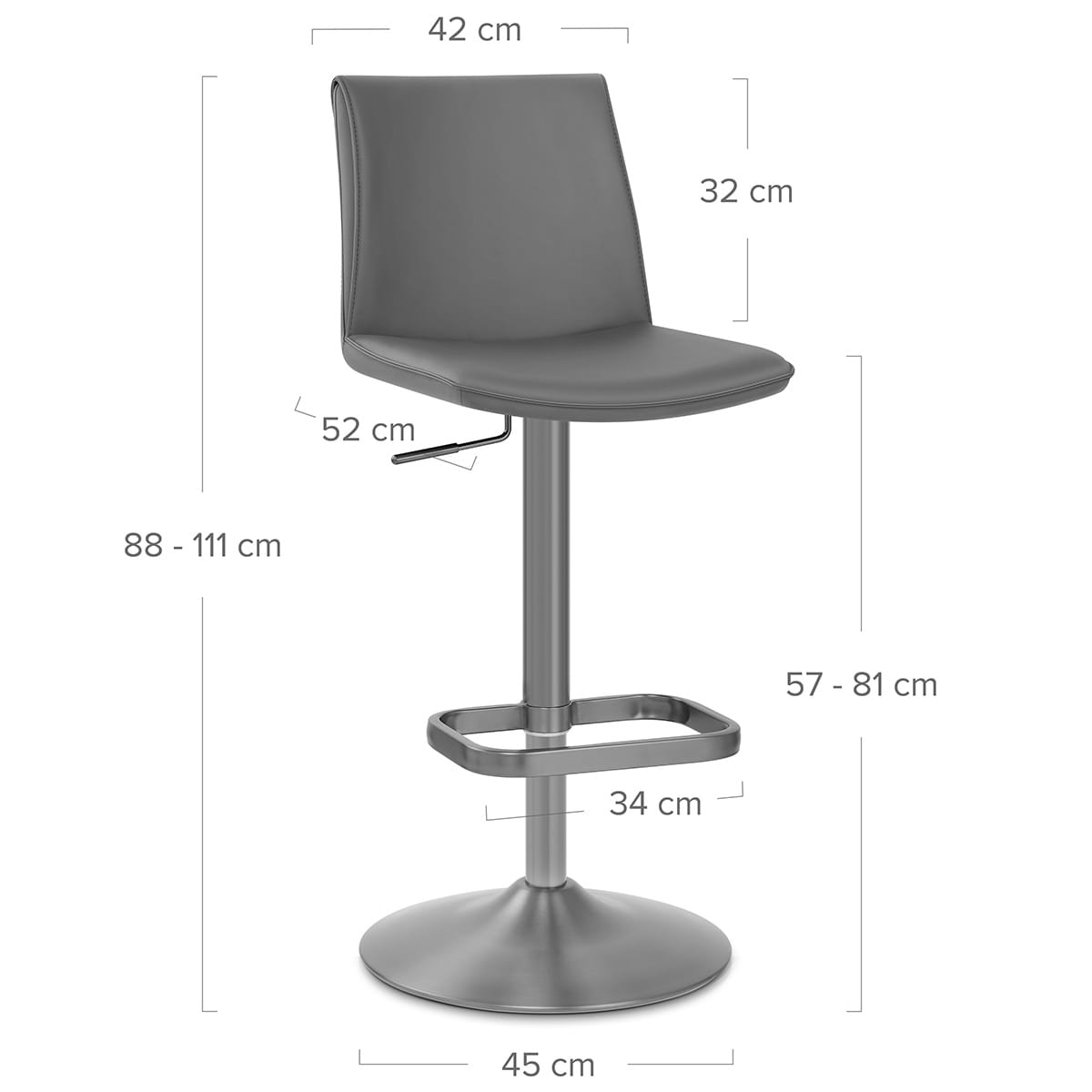 Sgabello Ecopelle - Alto Grigio scuro