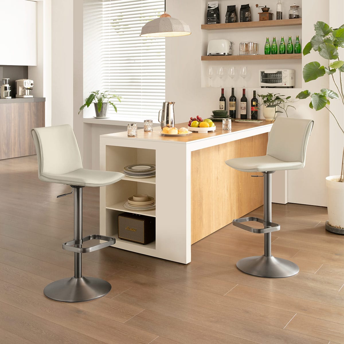 Sgabello Ecopelle - Alto Crema