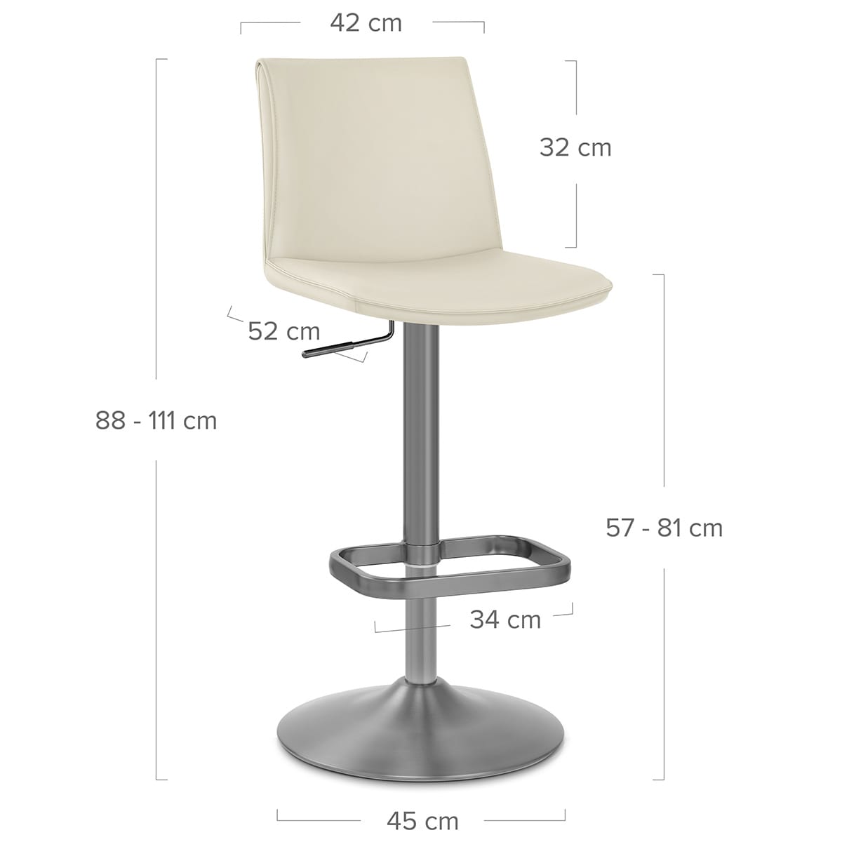 Sgabello Ecopelle - Alto Crema