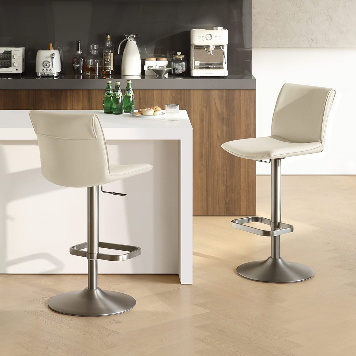 Sgabello Ecopelle - Alto Crema