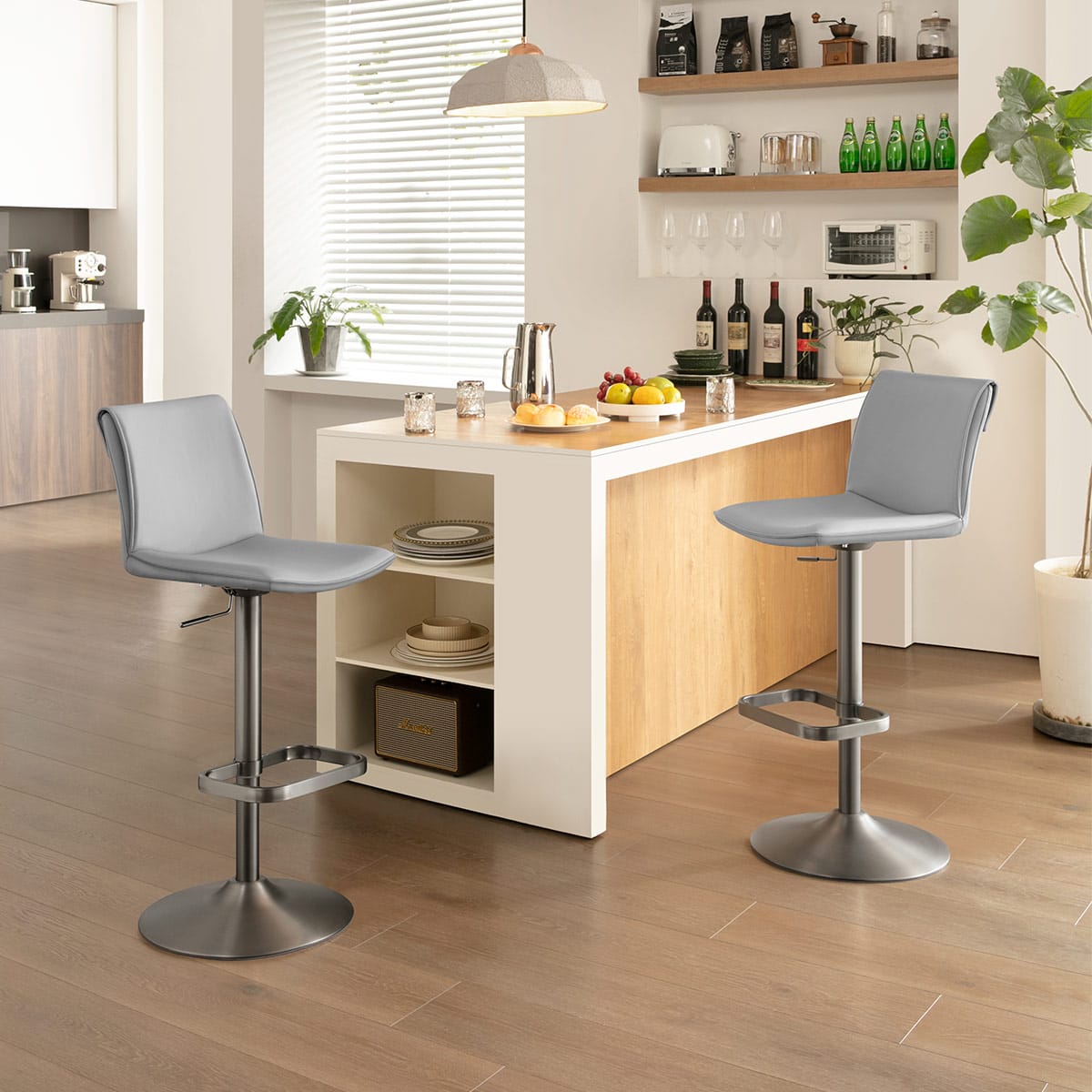 Sgabello Ecopelle - Alto Grigio