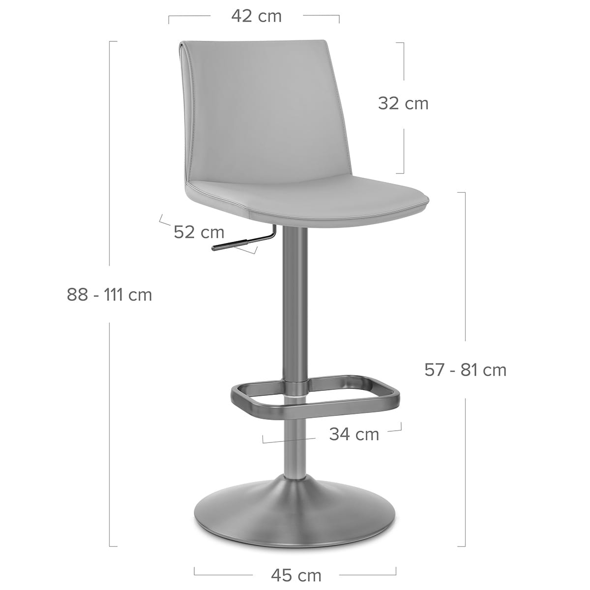 Sgabello Ecopelle - Alto Grigio