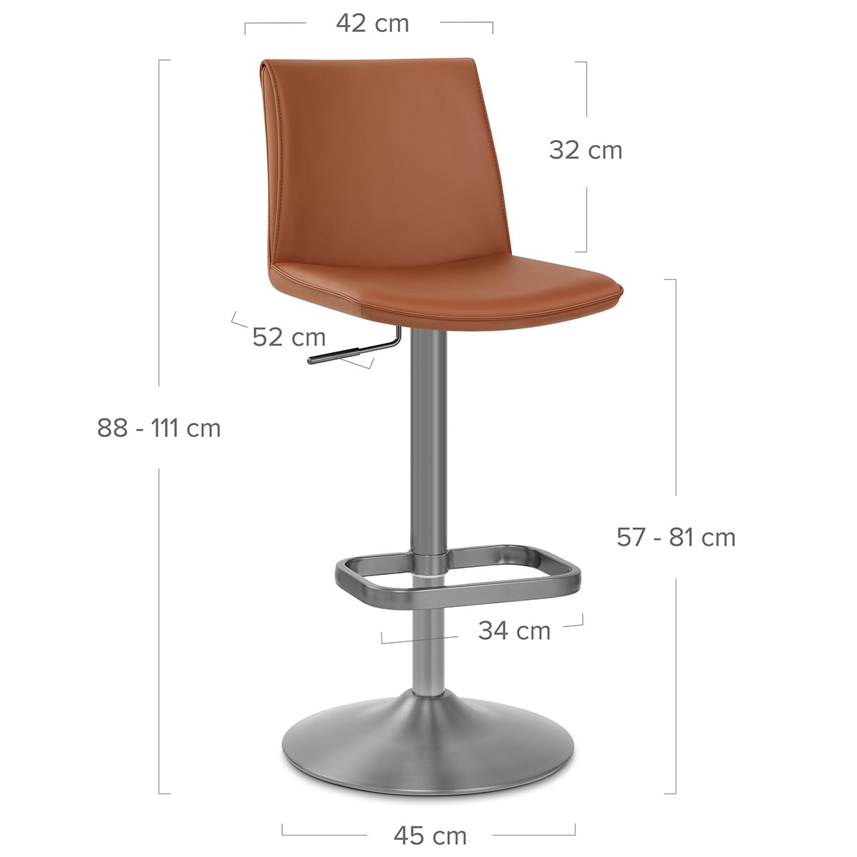Sgabello Ecopelle - Alto Marrone