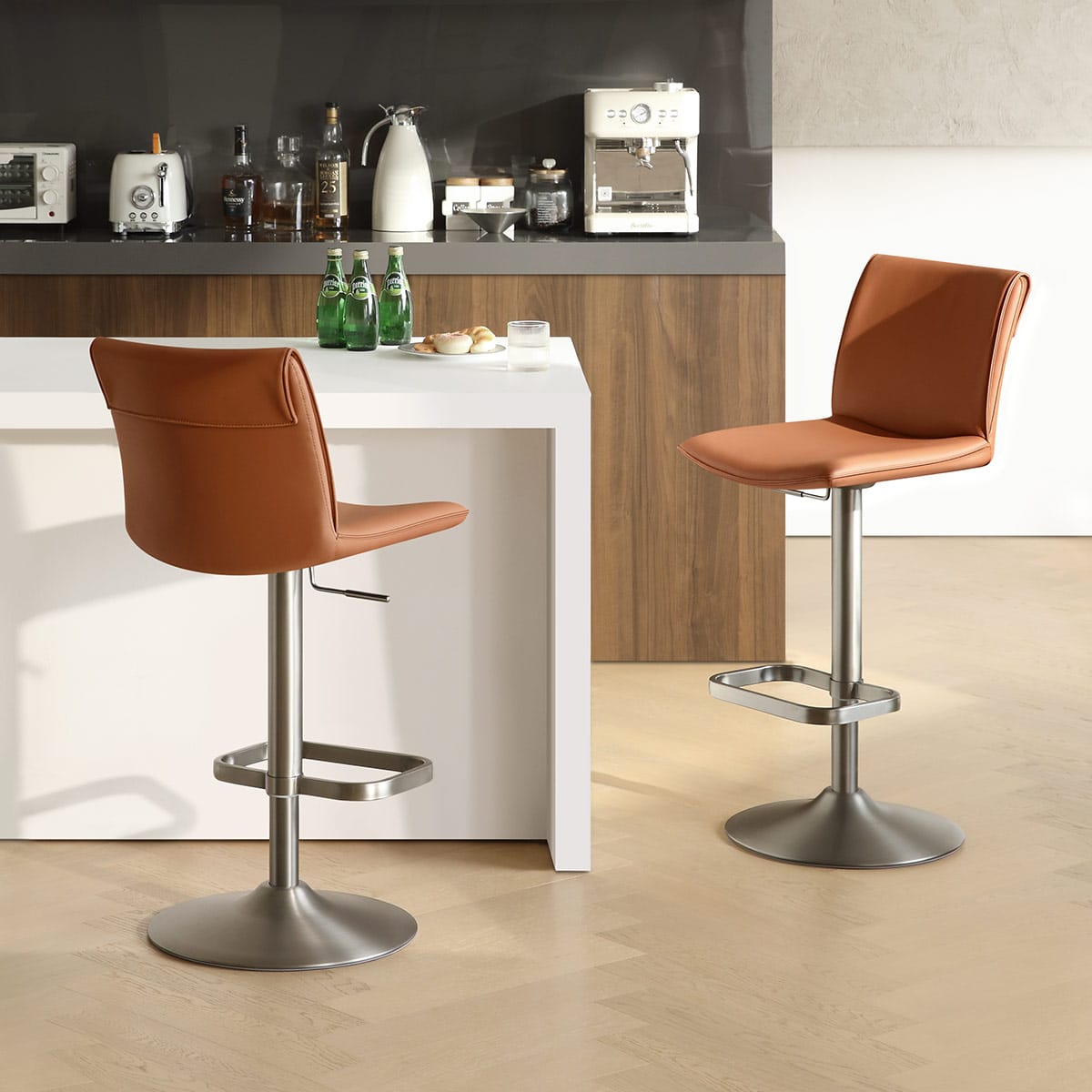 Sgabello Ecopelle - Alto Marrone