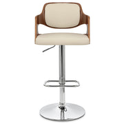 Sgabello Ecopelle Cromato - Amazon Crema