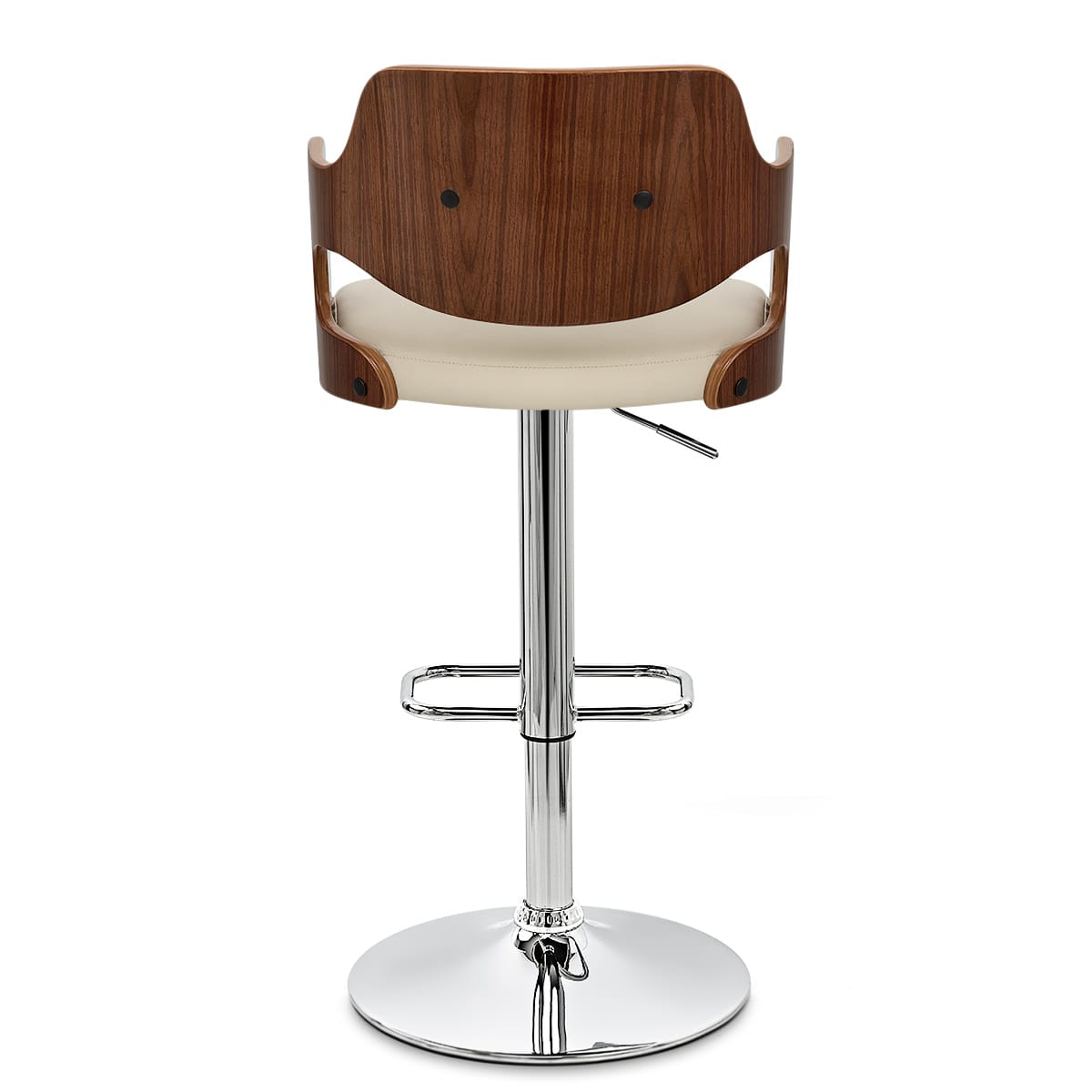 Sgabello Ecopelle Cromato - Amazon Crema