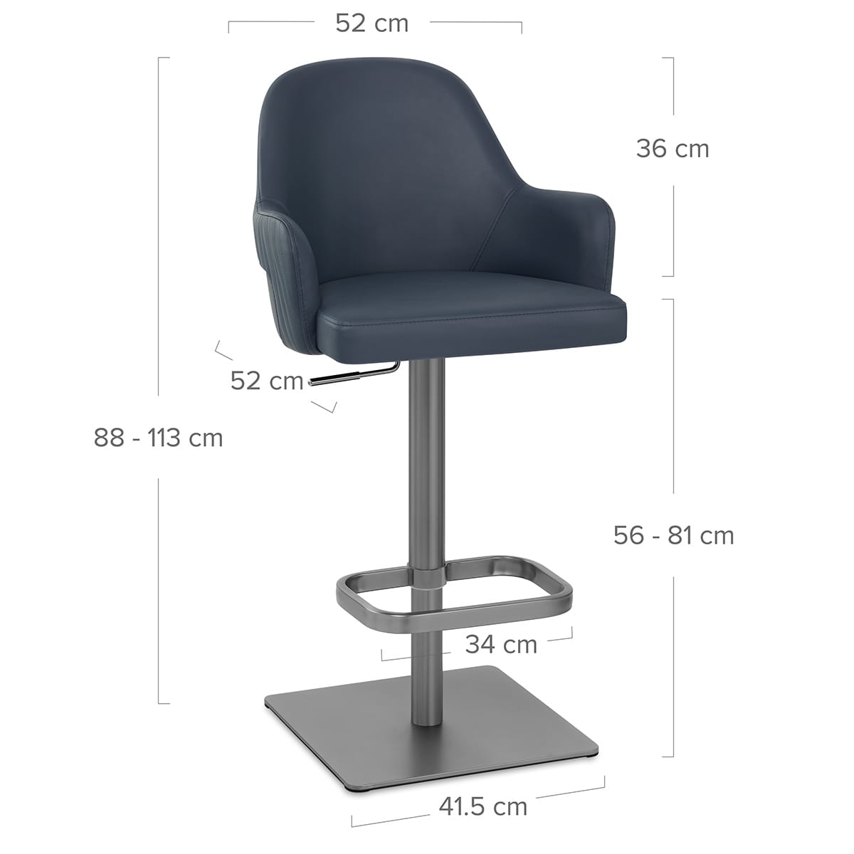 Sgabello Ecopelle Graphite - Antonia Blu
