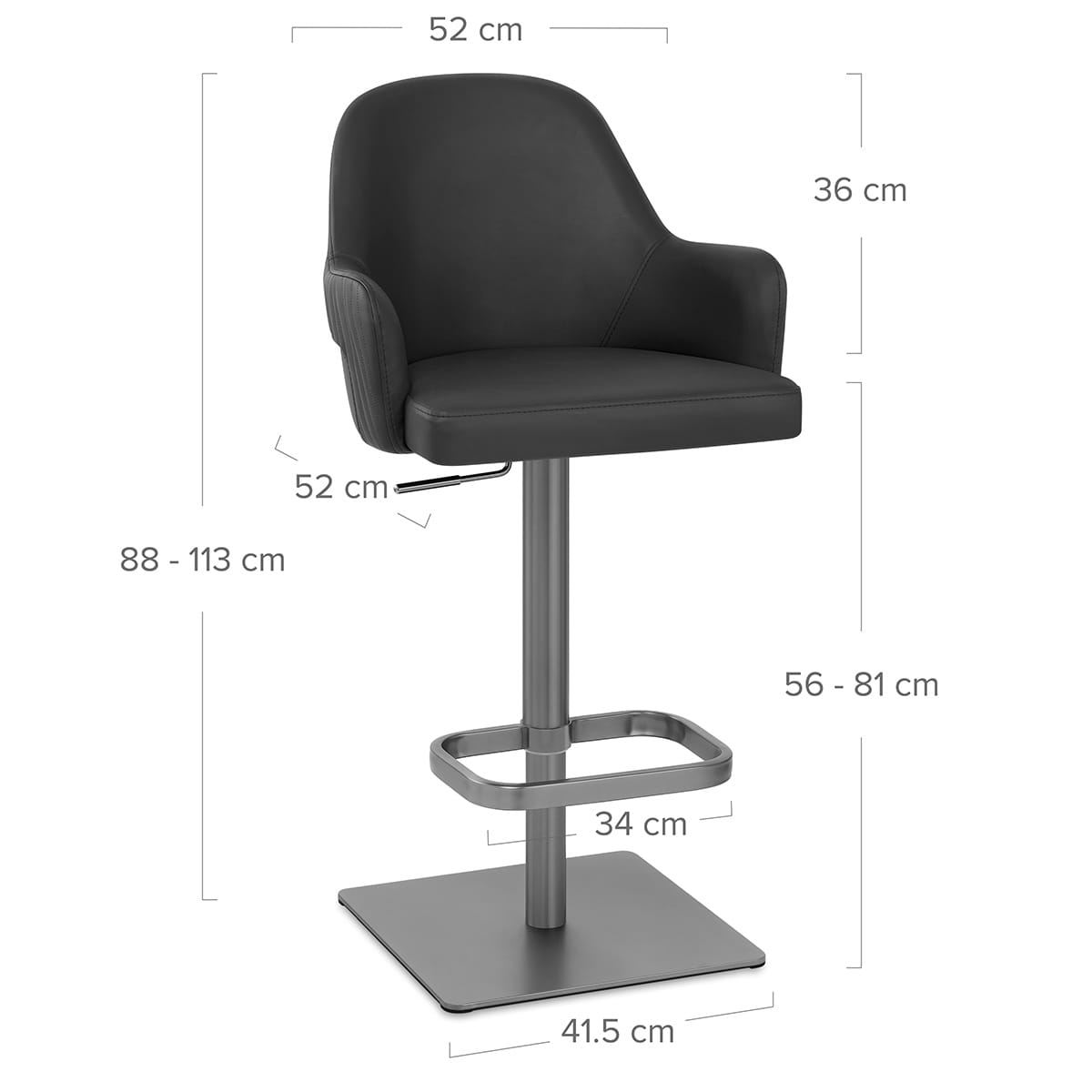 Sgabello Ecopelle Graphite - Antonia Nero