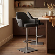 Sgabello Ecopelle Graphite - Antonia Nero