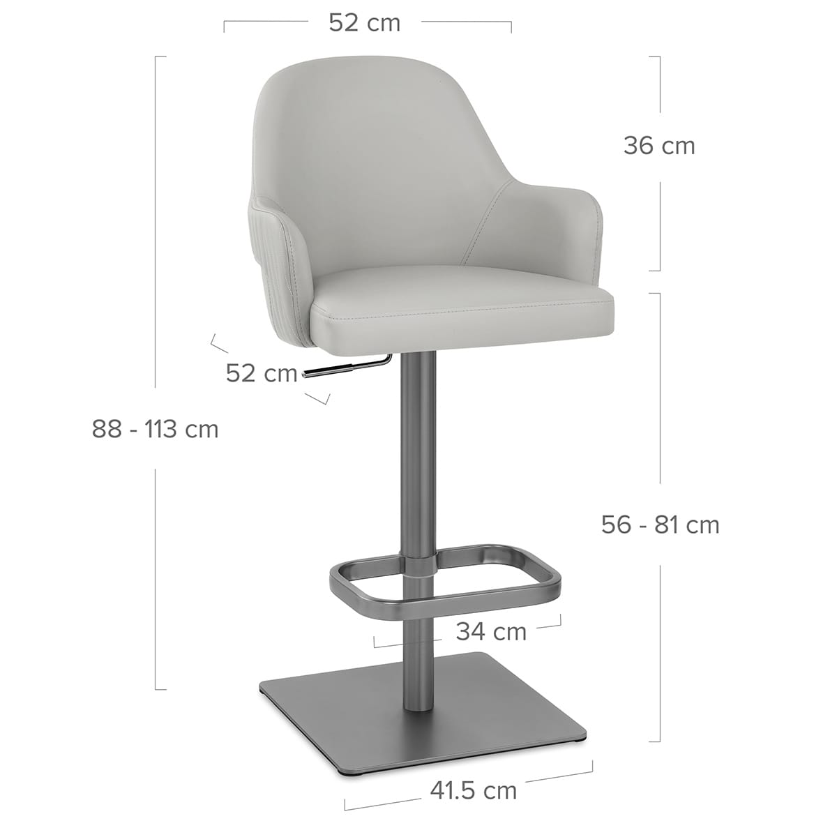 Sgabello Ecopelle Graphite - Antonia Grigio