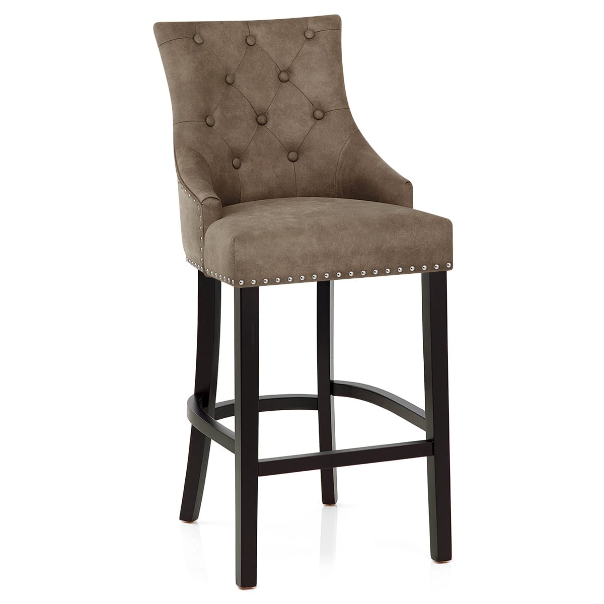 Sgabello Ecopelle Legno - Ascot Marrone