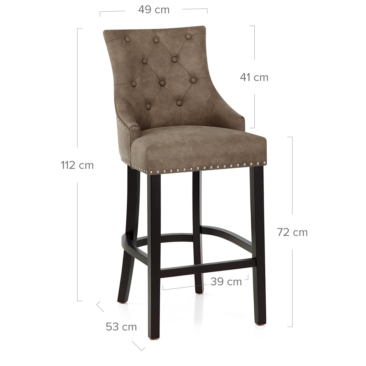 Sgabello Ecopelle Legno - Ascot Marrone