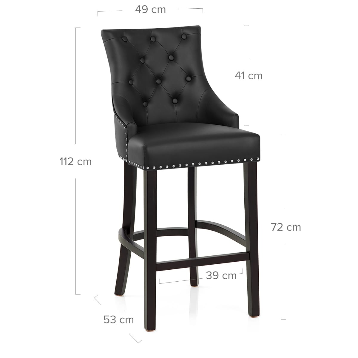 Sgabello Pelle Rigenerata Legno - Ascot Nero