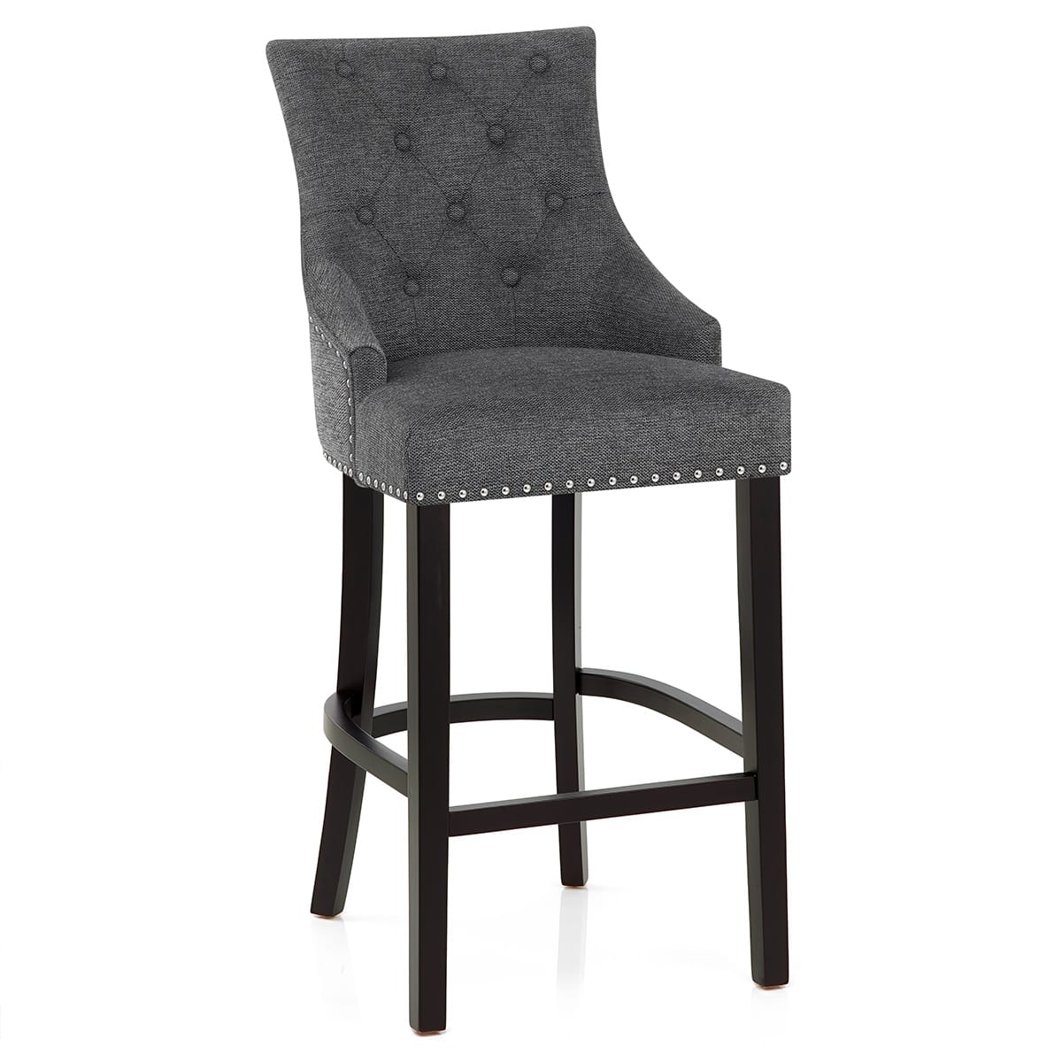 Sgabello Tessuto Legno - Ascot Grigio scuro