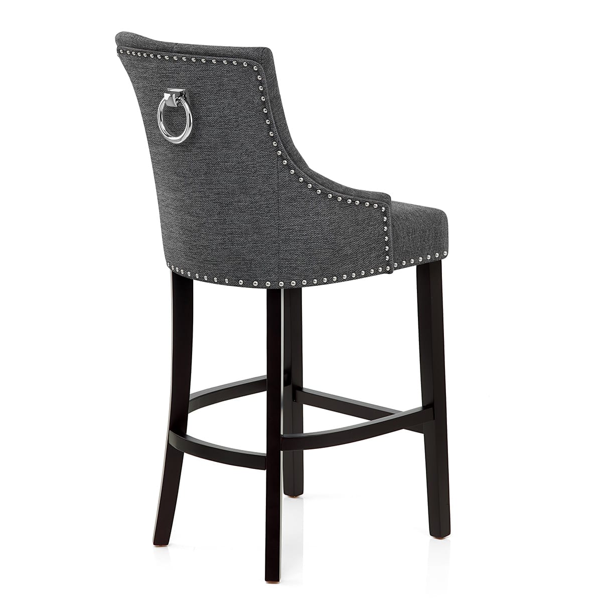 Sgabello Tessuto Legno - Ascot Grigio scuro