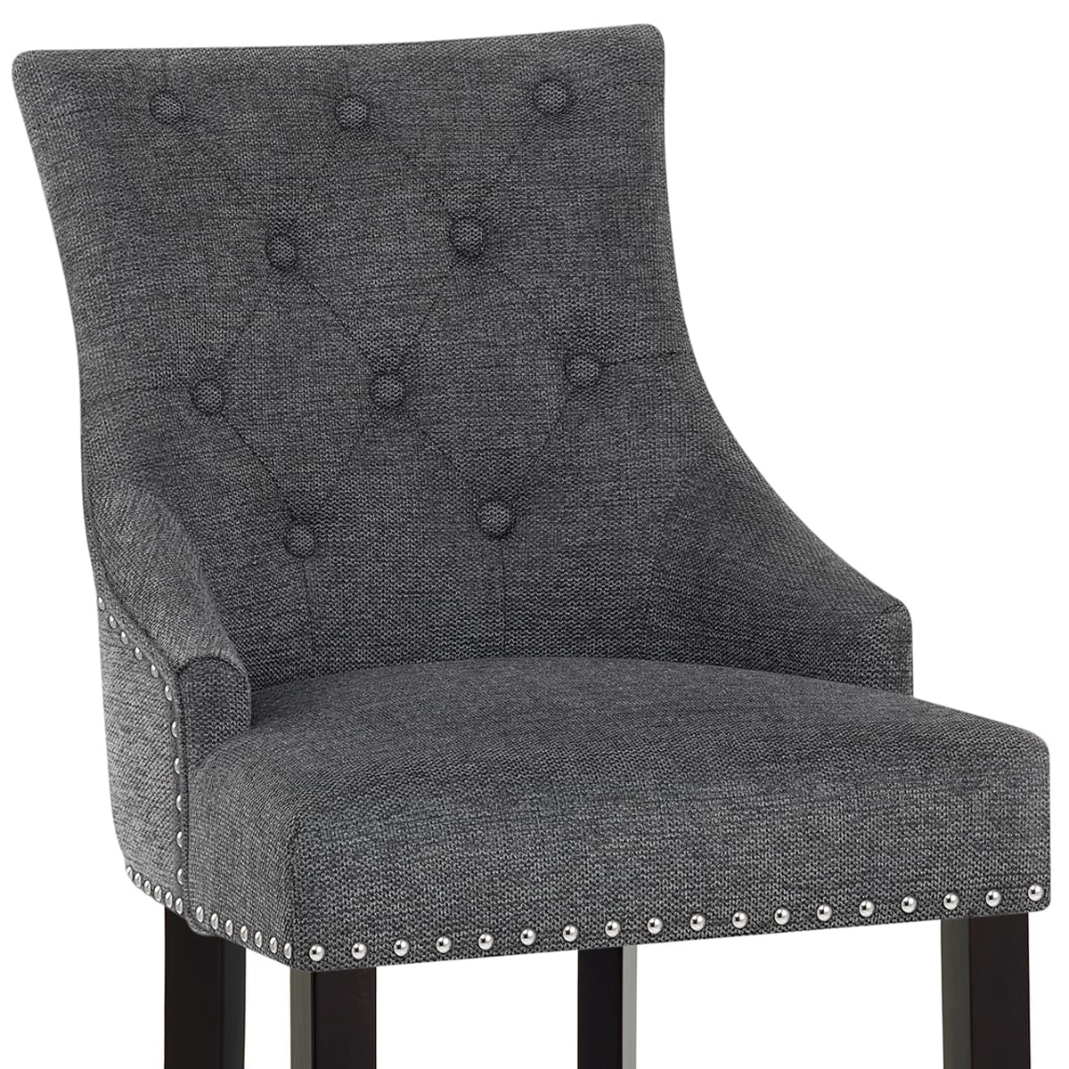 Sgabello Tessuto Legno - Ascot Grigio scuro