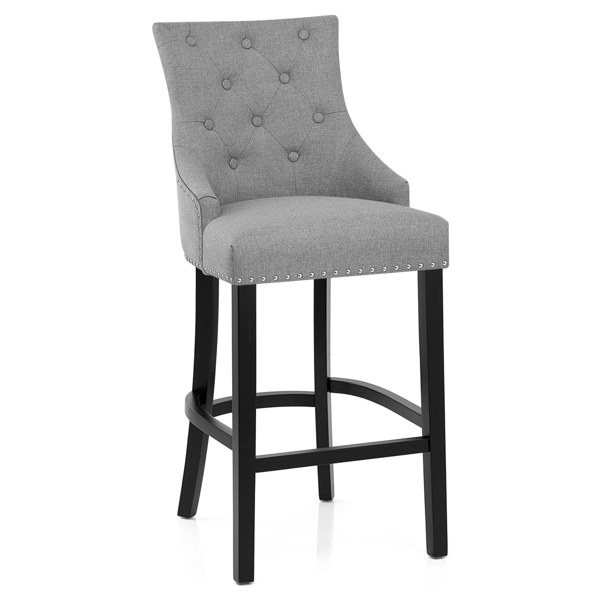 Sgabello Tessuto Legno - Ascot Grigio