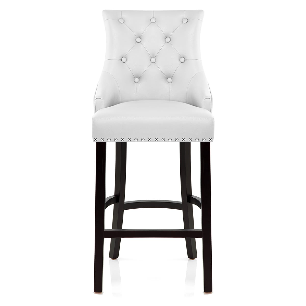 Sgabello Pelle Rigenerata Legno - Ascot Bianco