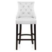 Sgabello Pelle Rigenerata Legno - Ascot Bianco