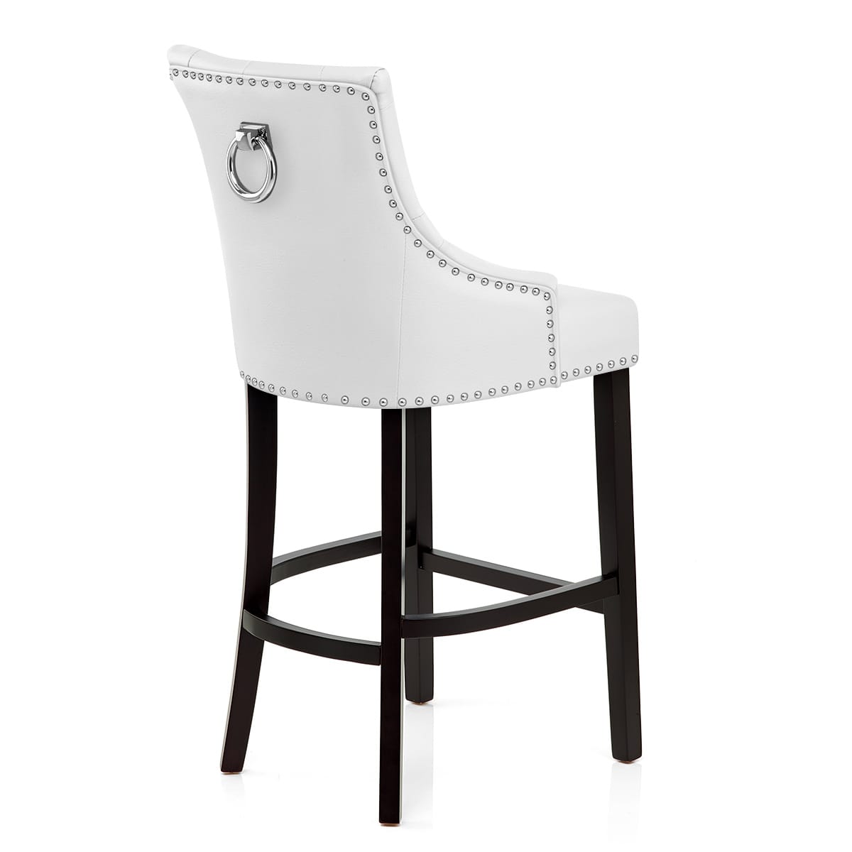 Sgabello Pelle Rigenerata Legno - Ascot Bianco