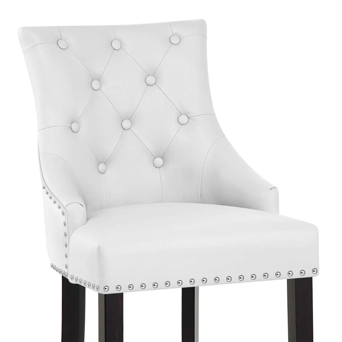 Sgabello Pelle Rigenerata Legno - Ascot Bianco