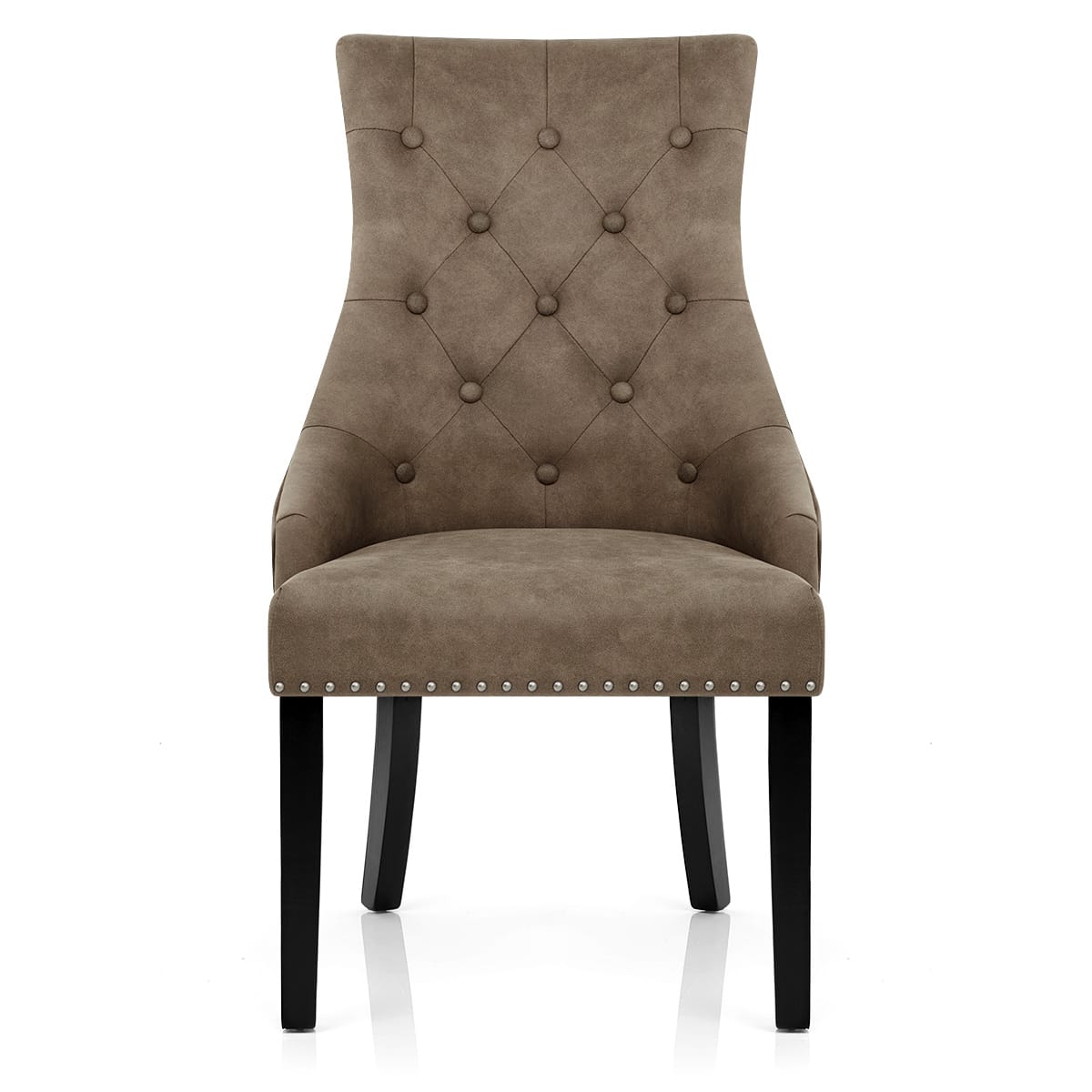 Sedia Ecopelle Legno - Ascot Marrone