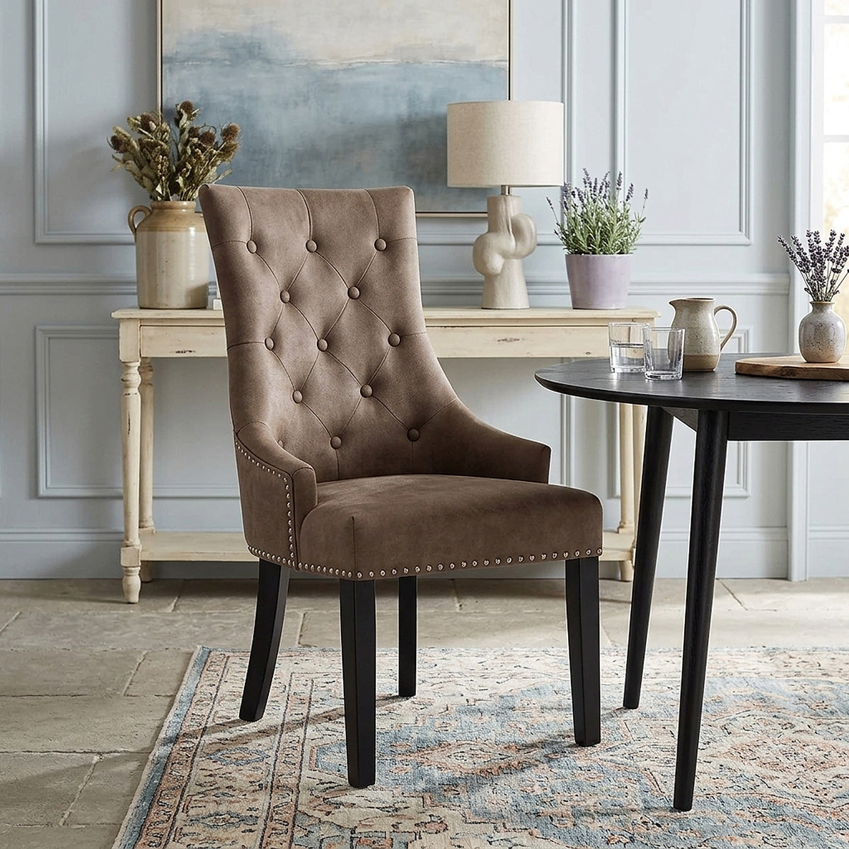 Sedia Ecopelle Legno - Ascot Marrone