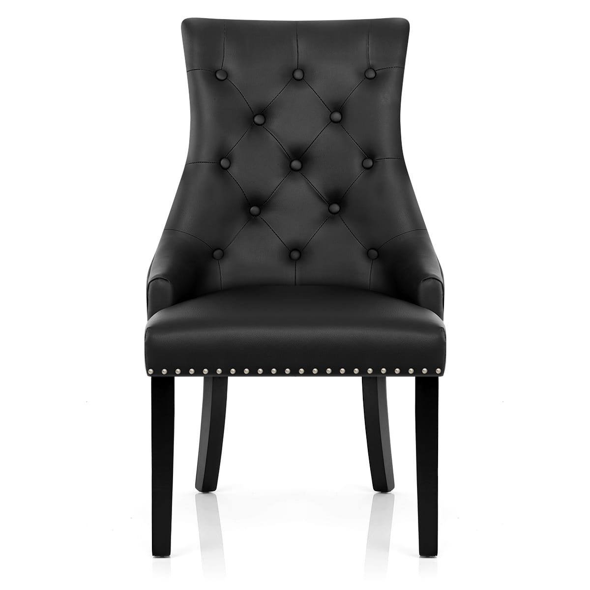 Sedia Pelle Rigenerata - Ascot Nero