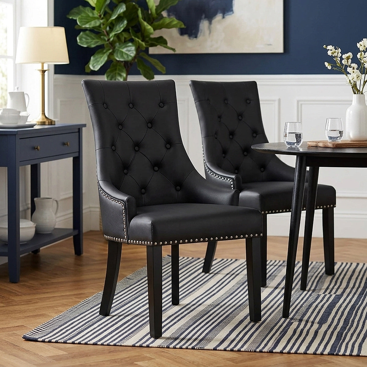 Sedia Pelle Rigenerata - Ascot Nero