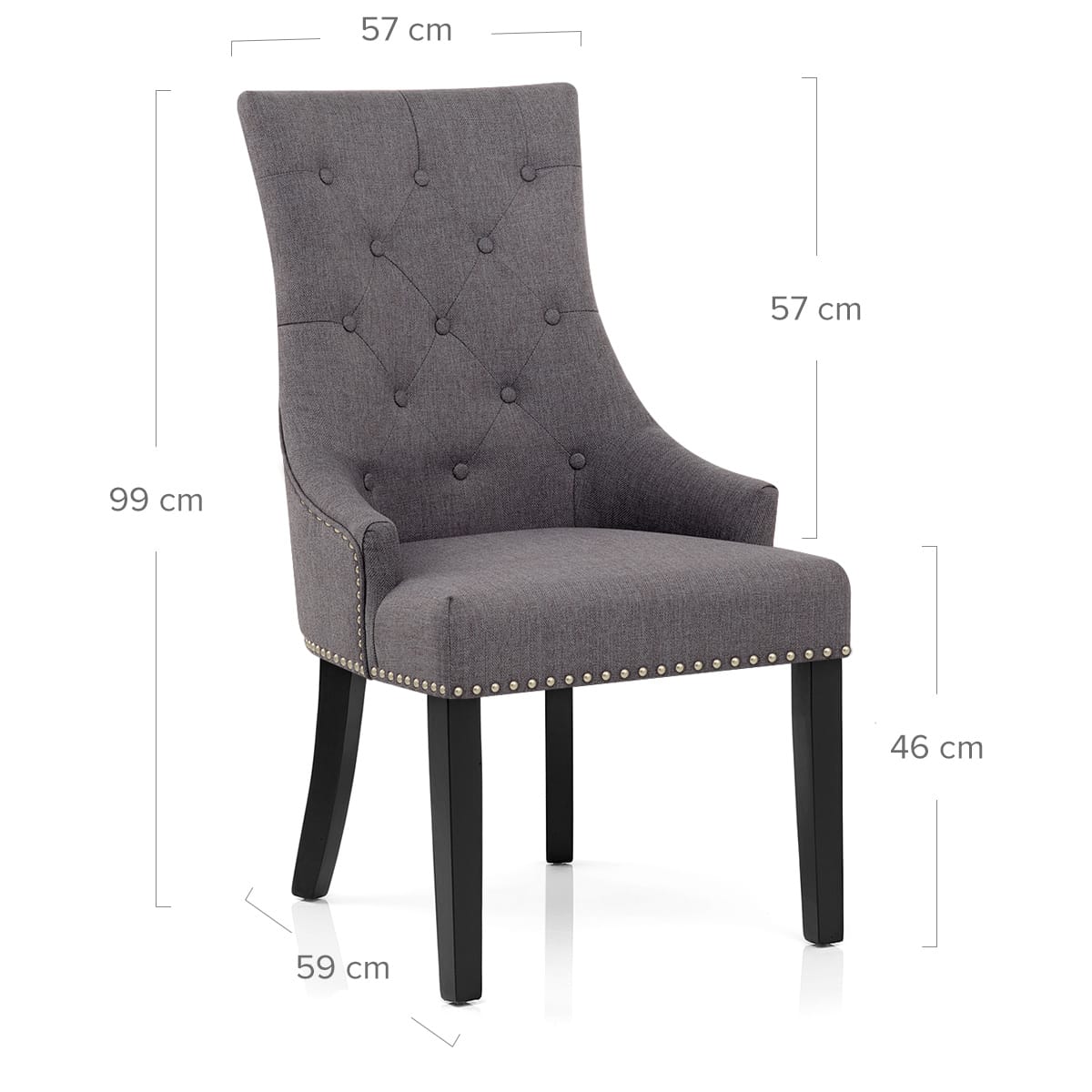 Sedia Tessuto Legno - Ascot Grigio scuro