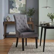 Sedia Tessuto Legno - Ascot Grigio scuro