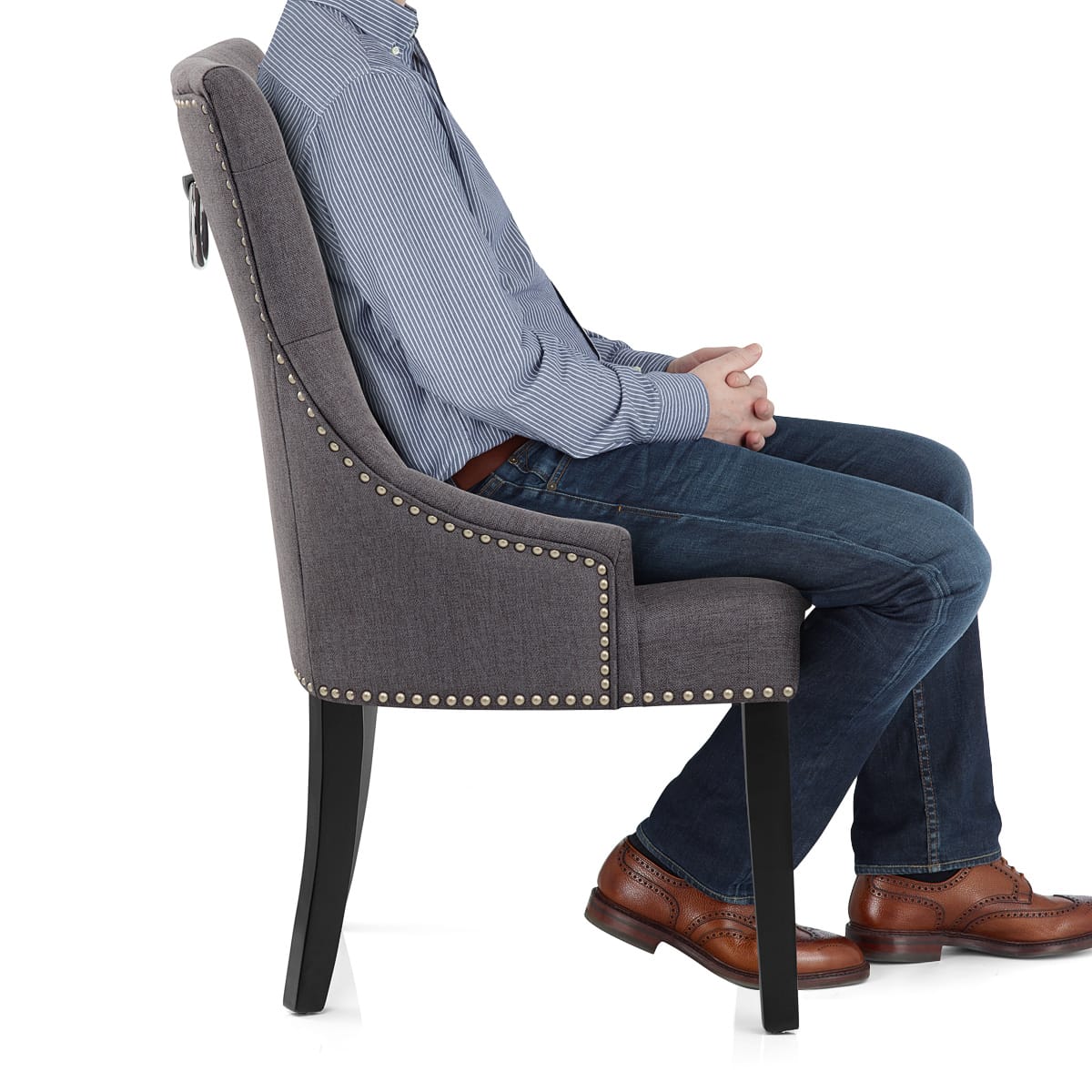 Sedia Tessuto Legno - Ascot Grigio scuro