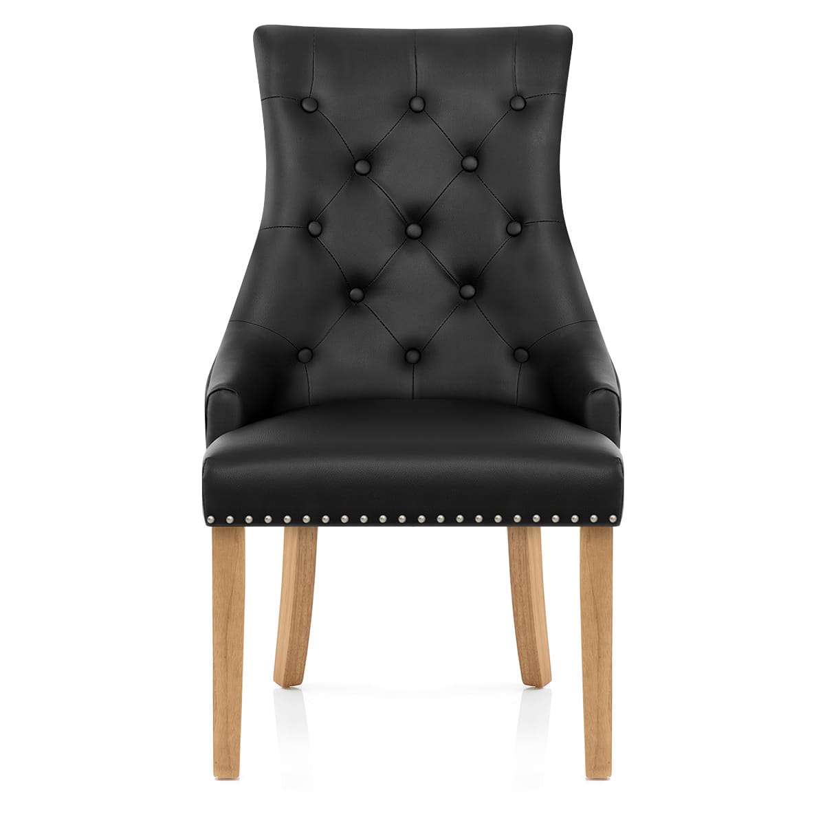 Sedia Pelle Rigenerata Quercia - Ascot Nero