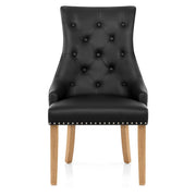 Sedia Pelle Rigenerata Quercia - Ascot Nero