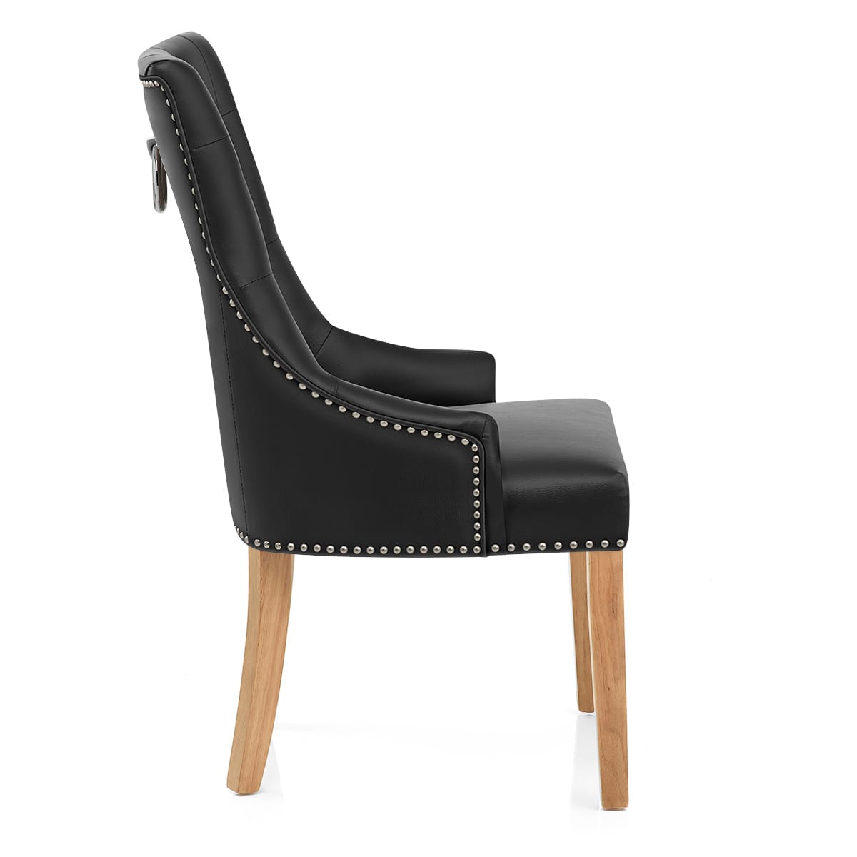Sedia Pelle Rigenerata Quercia - Ascot Nero