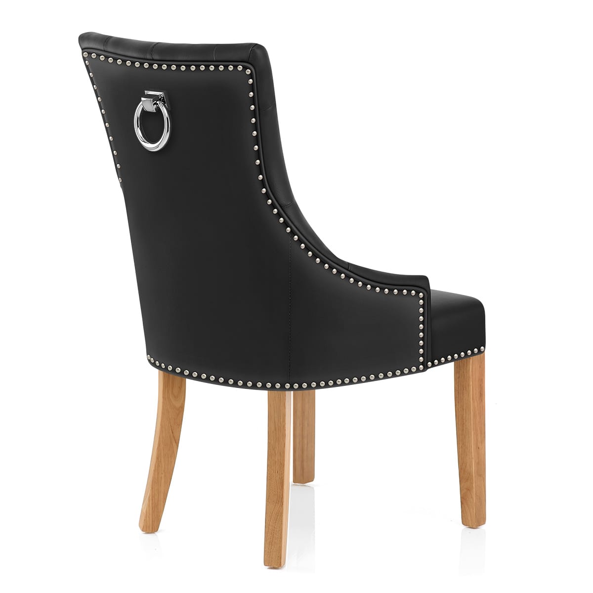 Sedia Pelle Rigenerata Quercia - Ascot Nero