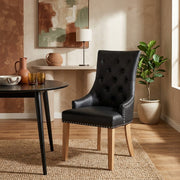 Sedia Pelle Rigenerata Quercia - Ascot Nero